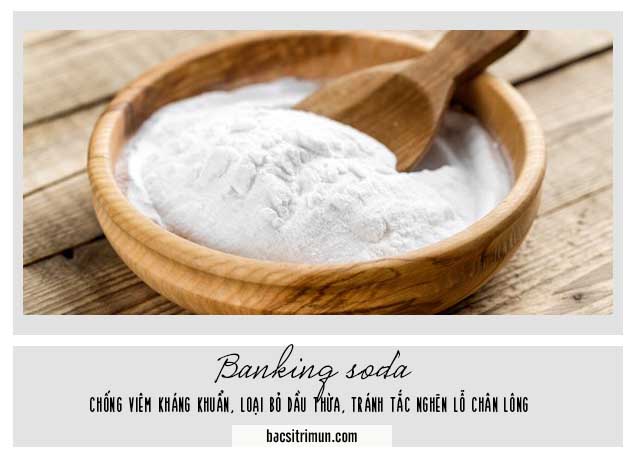 baking soda làm se khít lỗ chân lông mặt