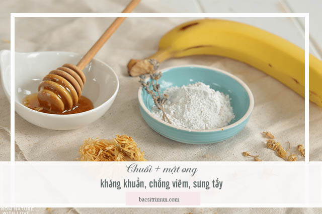 mật ong và chuối thuốc trị mụn từ thiên nhiên