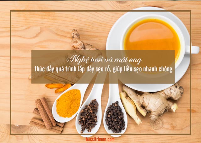 mật ong nghệ tươi trị sẹo