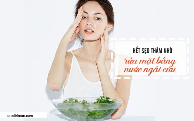 rửa mặt bằng nước ngải cứu để trị sẹo