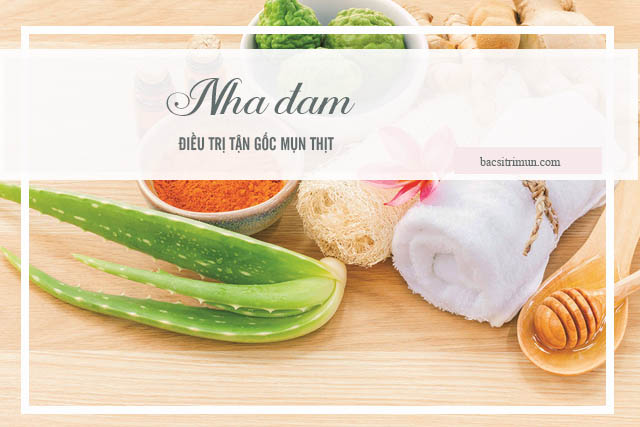 trị mụn thịt bằng nha đam