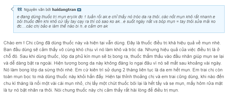 erylik thuốc trị mụn hiệu quả cho nam giới