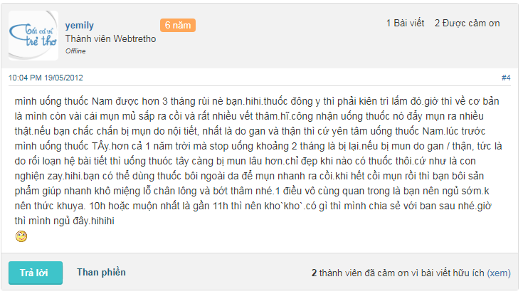 trị mụn bằng đông y