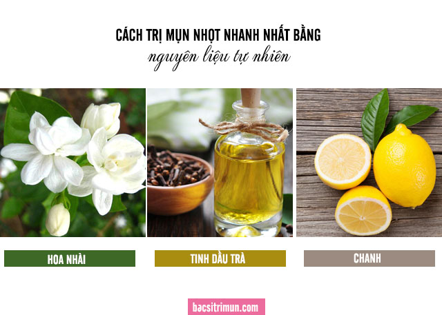 cách trị mụn nhọt bằng hoa nhài, tinh dầu trà và chanh