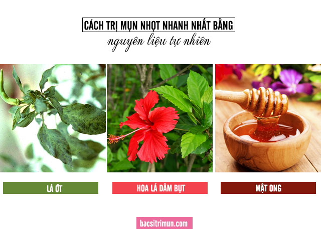 cách trị mụn nhọt bằng lá ớt, hoa dâm bụt và mật ong