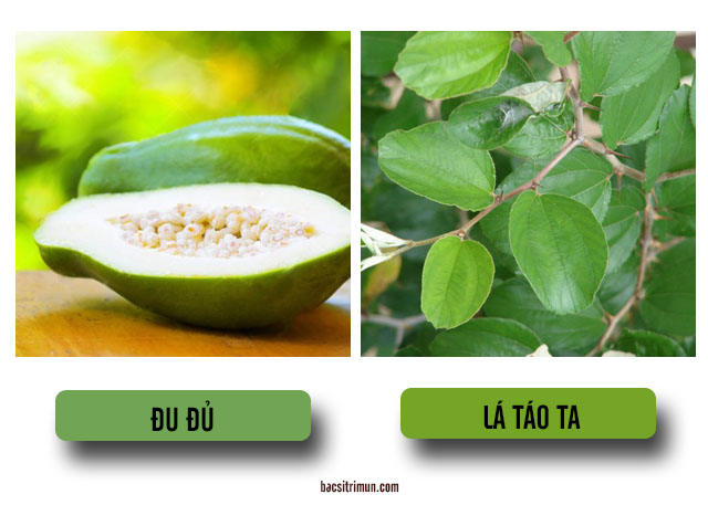 cách trị mụn nhọt bằng đu đủ và lá táo ta