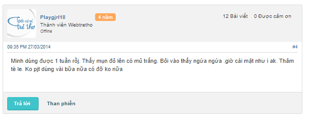 kem trị mụn giori đánh giá