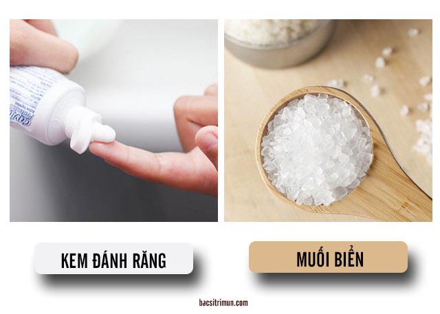 cách trị mụn bằng kem đánh răng và muối biển