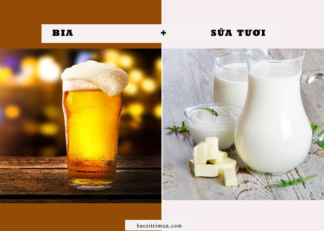 cách làm trắng da bằng bia và sữa tươi