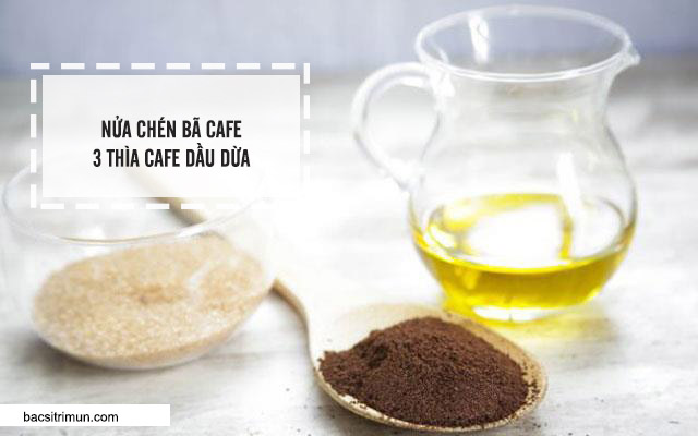 cách làm trắng da bằng cafe và dầu dừa