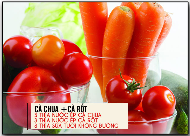 làm đẹp bằng cà chua và cà rốt