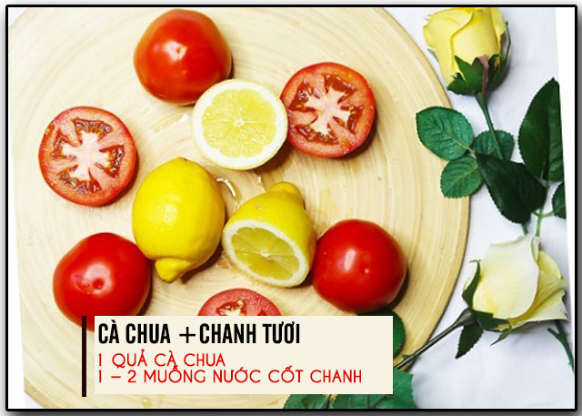 làm đẹp bằng cà chua và chanh tươi