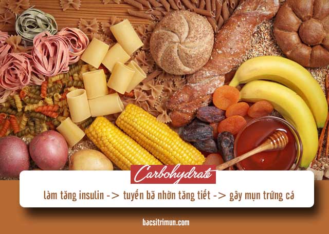 kiêng ăn gì khi bị mụn trứng cá: carbohydrate