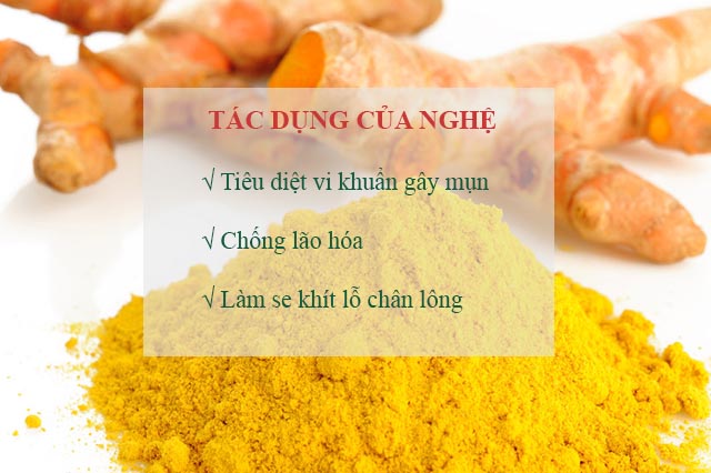 Bị mụn đầu đen ở má nên dùng nghệ