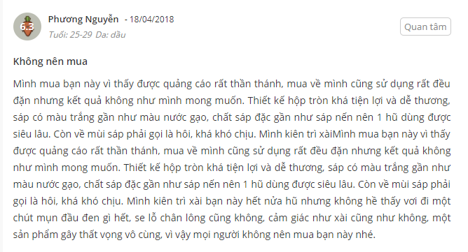 sáp trị mụn đầu đen innisfree đánh giá từ người dùng