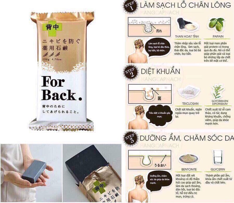 Thành phần xà phòng trị mụn lưng For Back