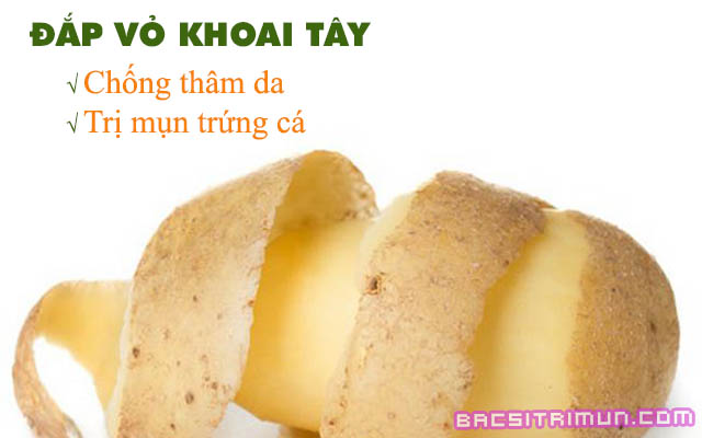 Đắp vỏ khoai tây trị mụn trứng cá hiệu quả