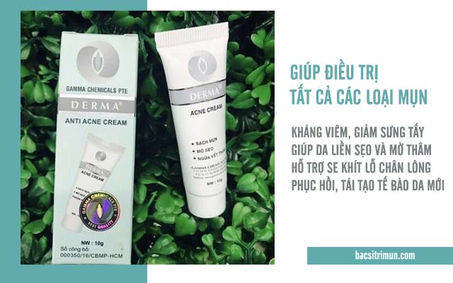 công dụng kem trị mụn derma