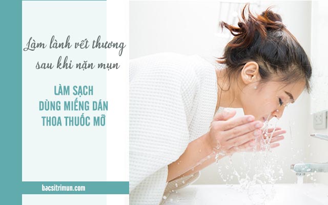 Làm lành vết thương sau khi nặn mụn