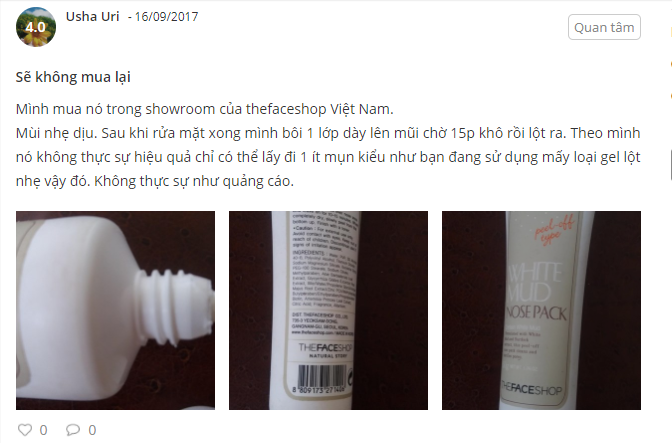 Review mặt nạ lột mụn đầu đen The Face Shop White Mud Nose Pack