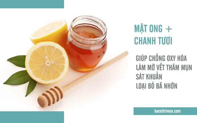 trị mụn đầu đen bằng mật ong chanh tươi