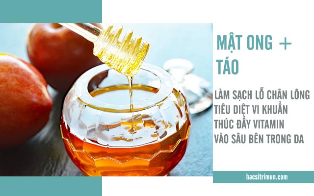 trị mụn đầu đen bằng táo và mật ong