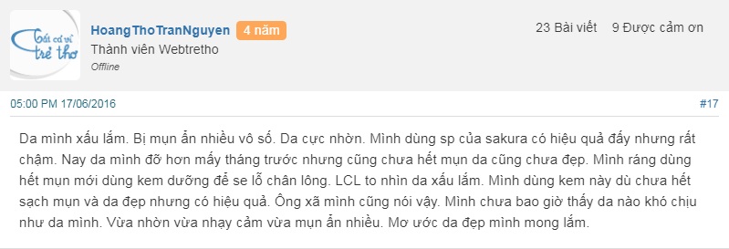 Kem trị mụn da dầu Sakura