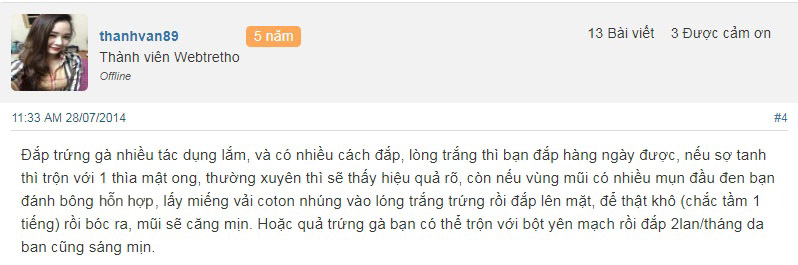 Độc giả chia sẻ cách trị mụn bằng lòng trắng trứng và mật ong