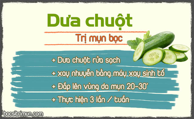 Dưa chuột là thực phẩm trị mụn bọc hiệu quả