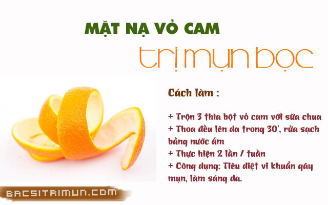 Vỏ cam là một trong những thực phẩm trị mụn bọc tốt nhất