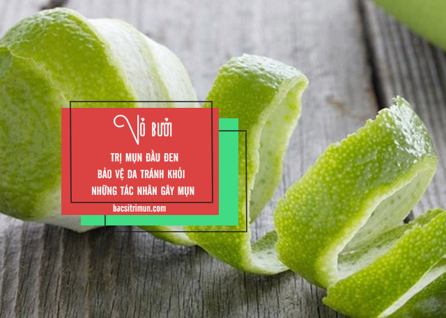 xông hơi trị mụn đầu đen bằng vỏ bưởi