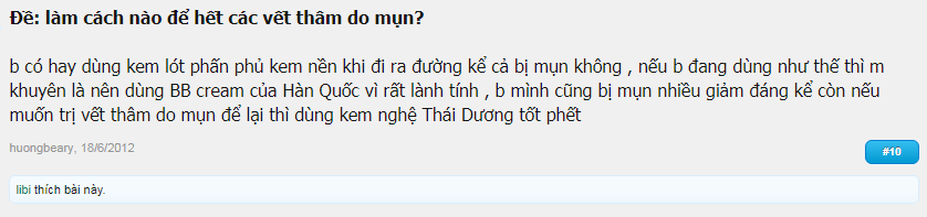 đánh giá kem trị thâm mụn Thái Dương 