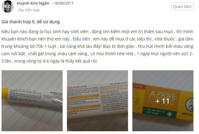 Review kem trị thâm mụn Acnes Scar Care