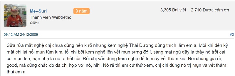 review kem nghệ thái dương